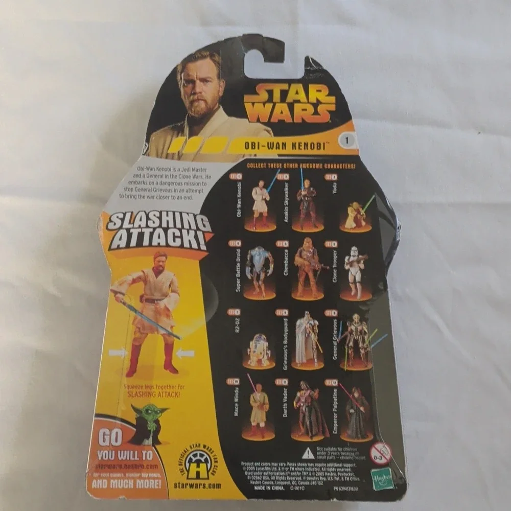 Hasbro Star Wars Revenge of the Sith Obi-Wan Kenobi Slashing Attack Figure 2005
